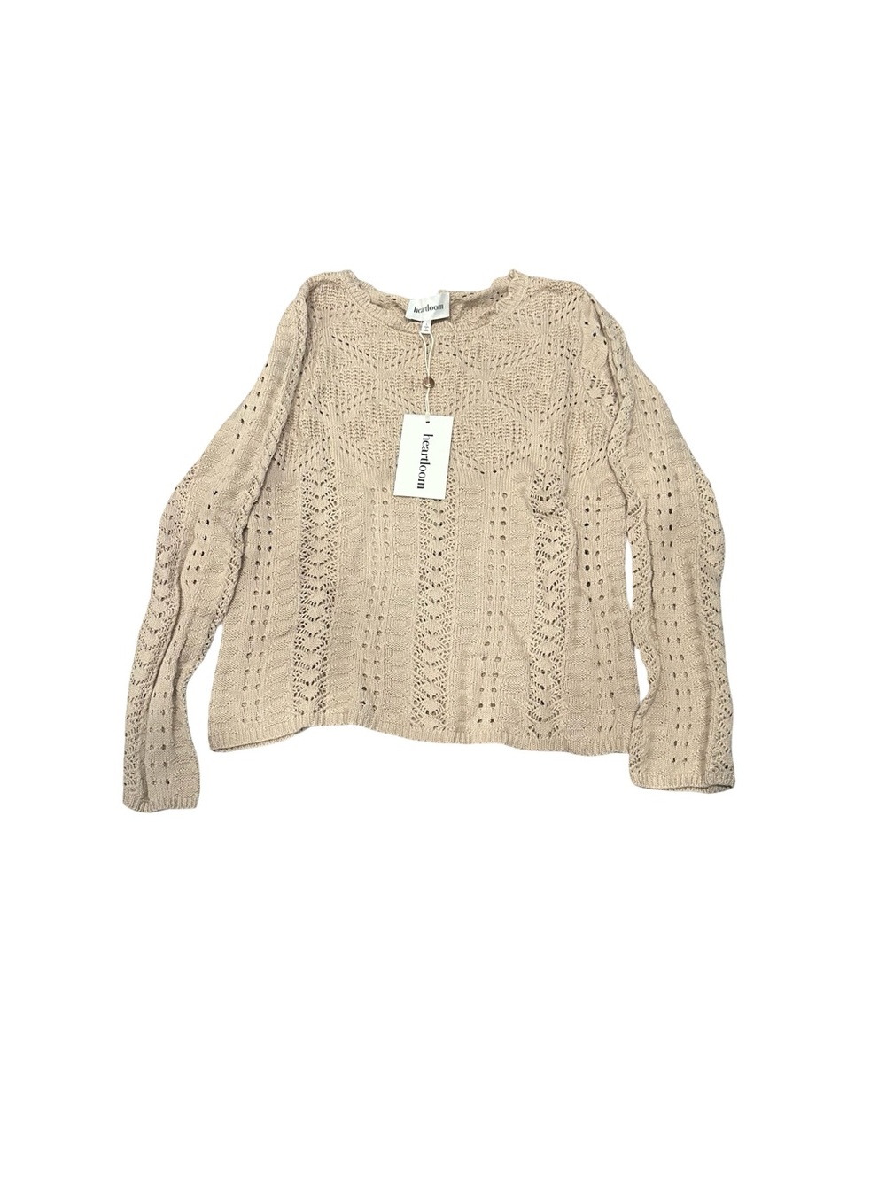 NWT Heartloom Women’s Large Ecru Open-Knit Sweater